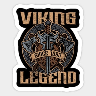 Viking Legend Since 1993 Birthday Norse Helmet Axe Sticker